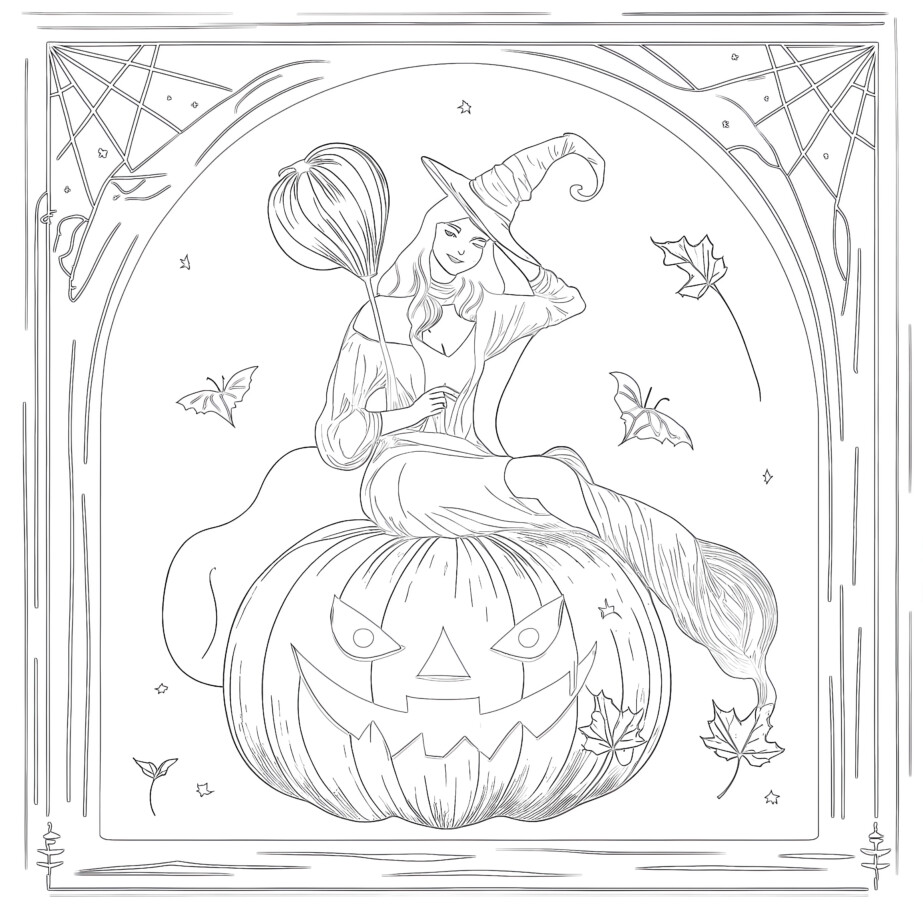 Witch - Coloring page