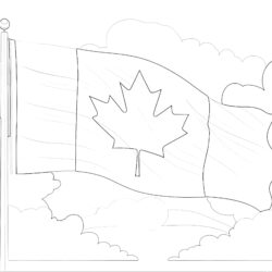 Canada Flag - Printable Coloring page