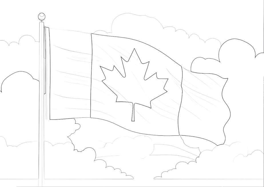 Canada Flag Coloring Page 2
