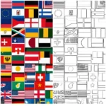 collage flag coloring page