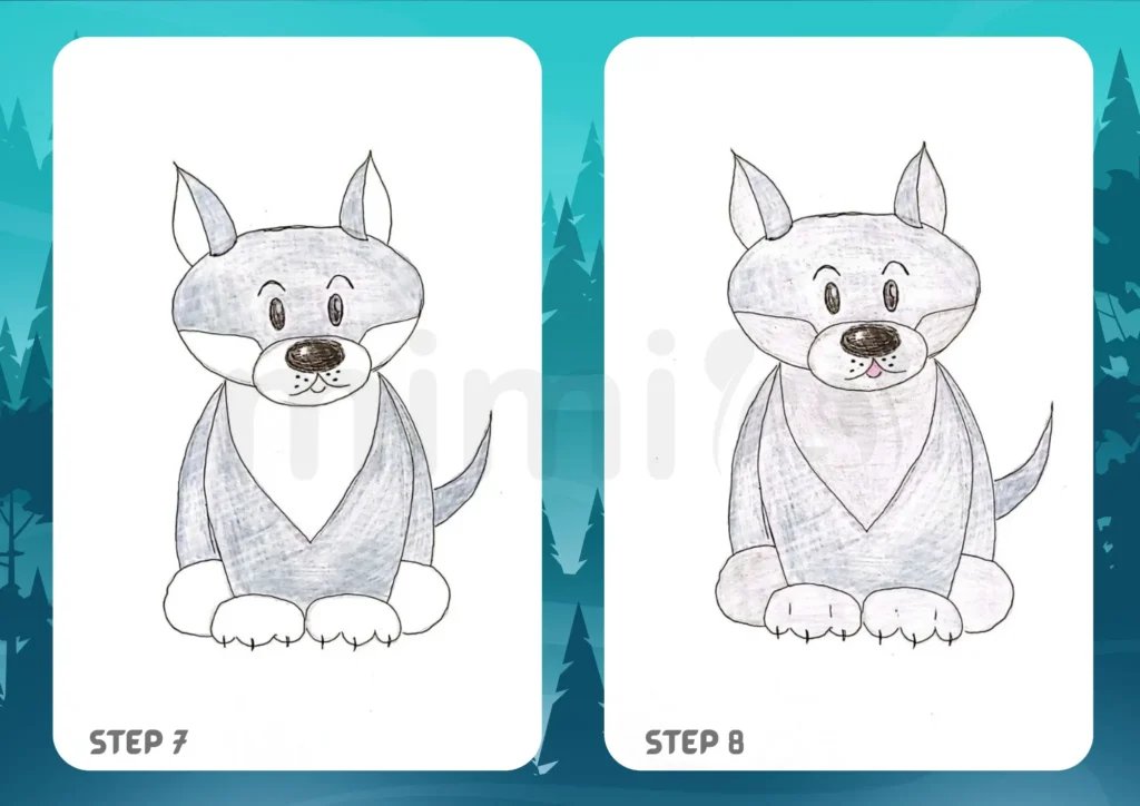 How To Draw A Wolf-Easy Step 7 8