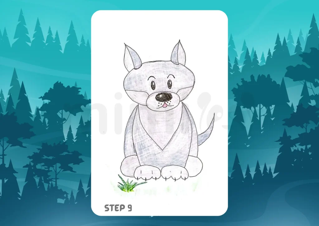 How To Draw A Wolf-Easy Step 9