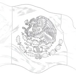 Mexican Flag - Printable Coloring page