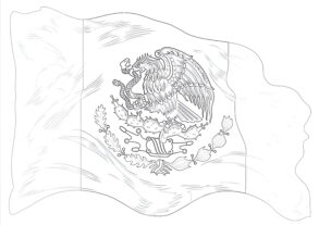 Printable Mexican Flag Coloring Page - Mimi Panda