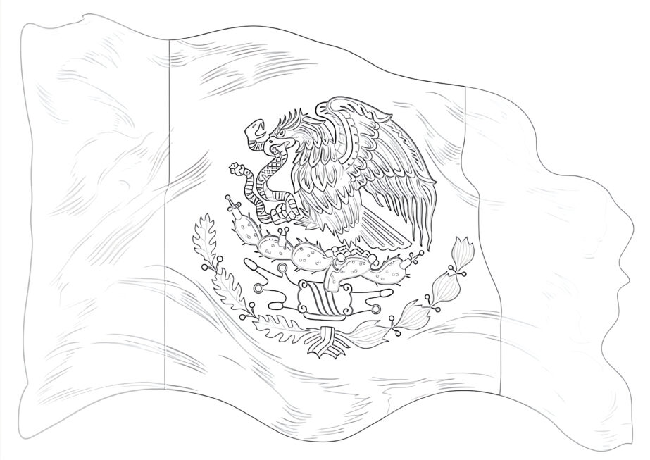 Mexican Flag Coloring Page 2