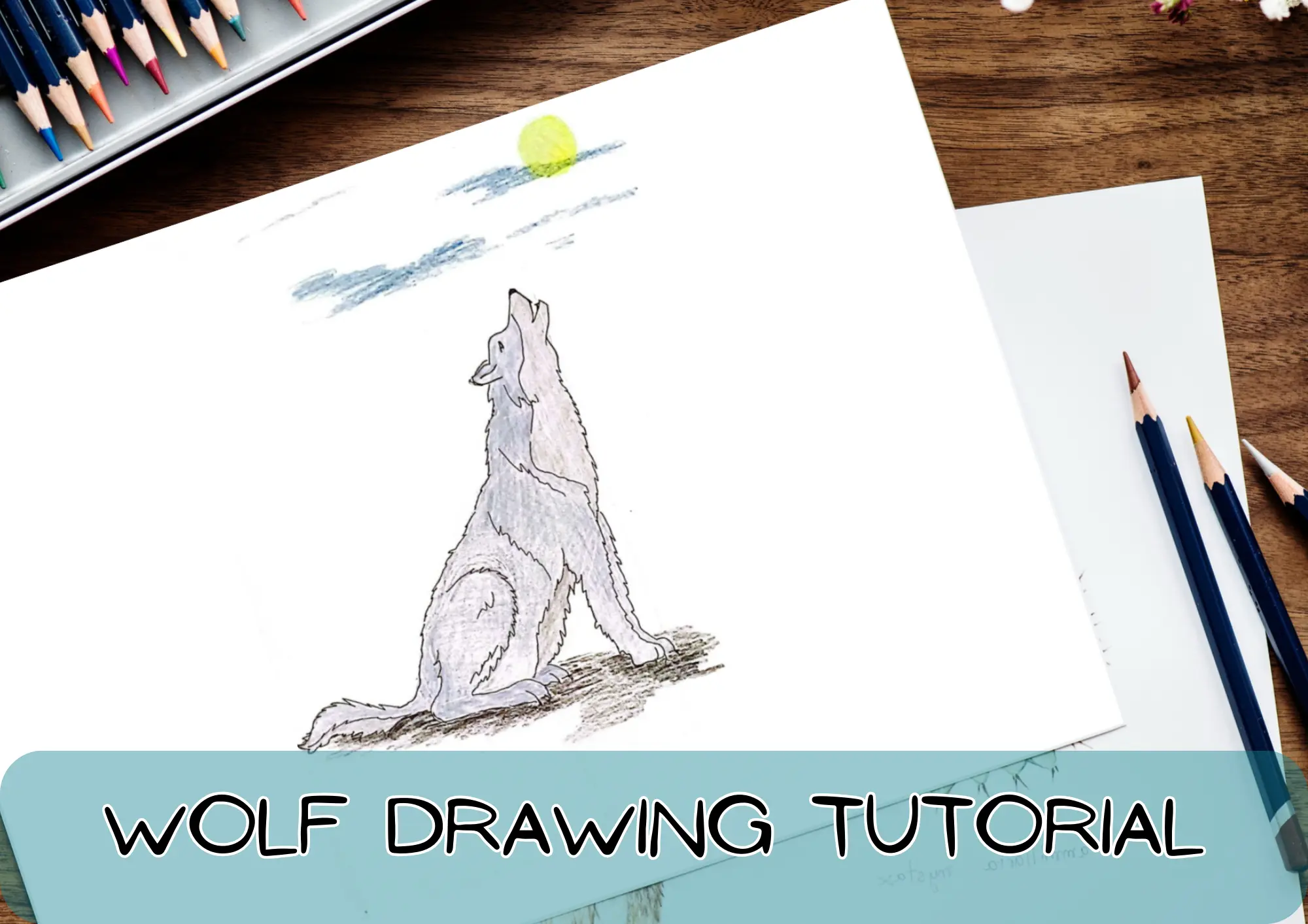 How to Draw a Howling Wolf - HelloArtsy