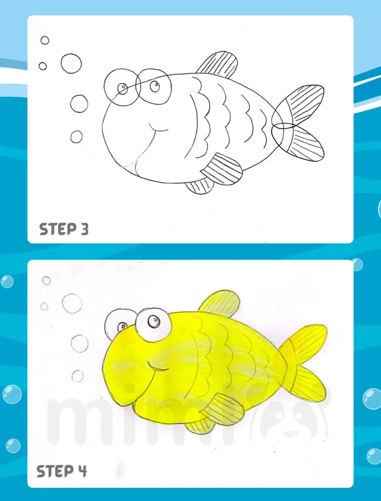 How to Draw a Fish Step 3 4