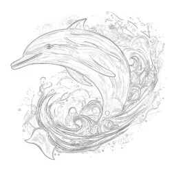 Dolphin Adult - Printable Coloring page