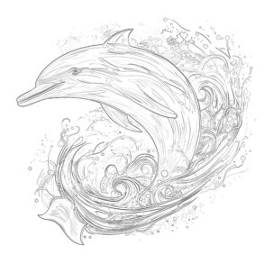 Dolphin Adult Coloring Page Coloring - Adult Coloring Page Dolphin 293x293 