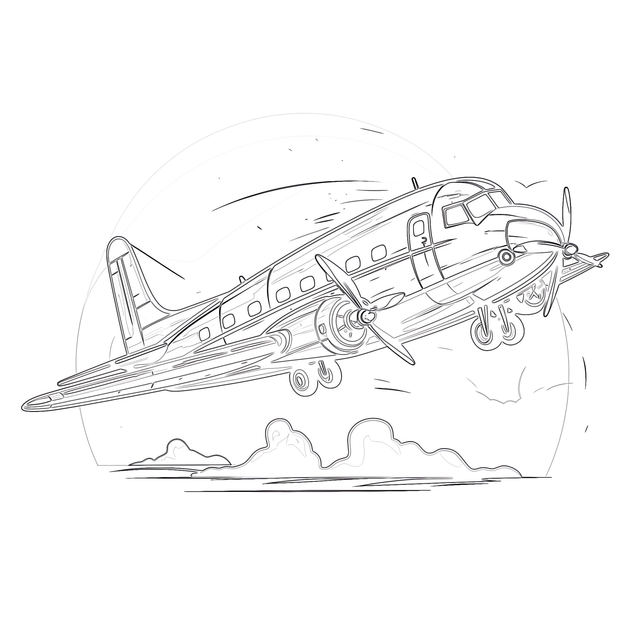 Aeroplane Coloring Page | Coloring Pages Mimi Panda