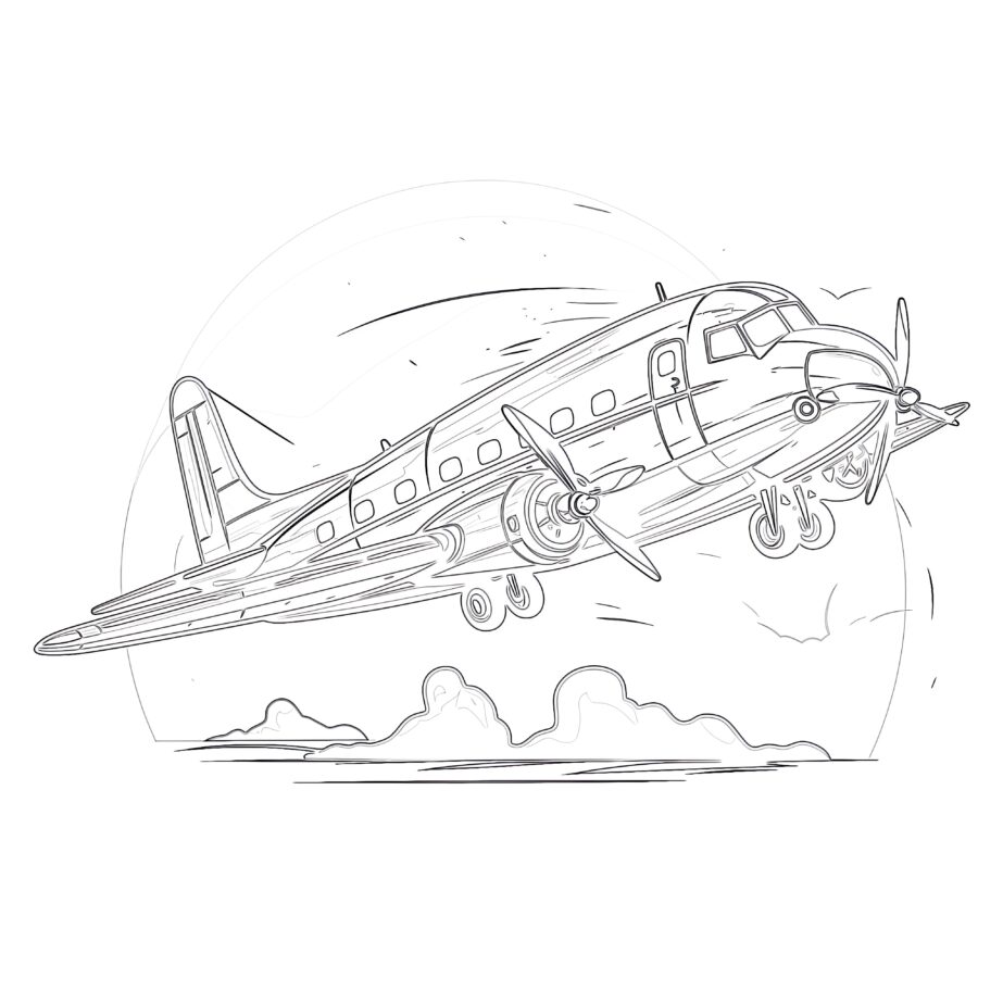 aeroplane coloring page