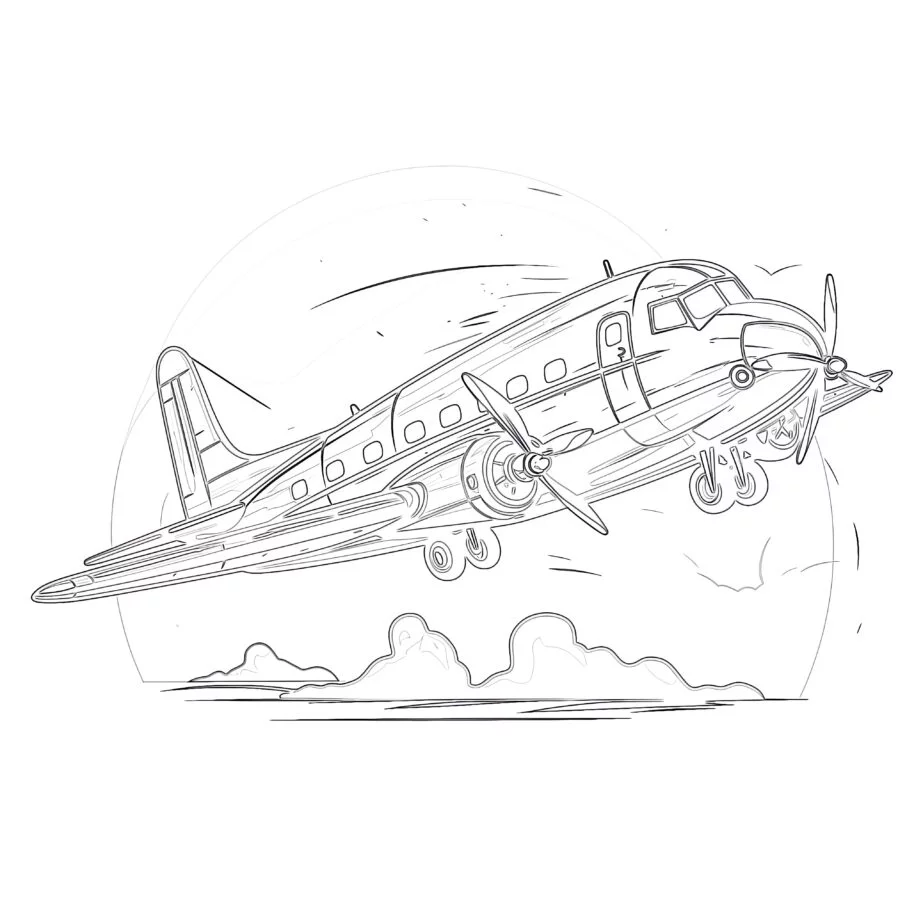 aeroplane coloring page