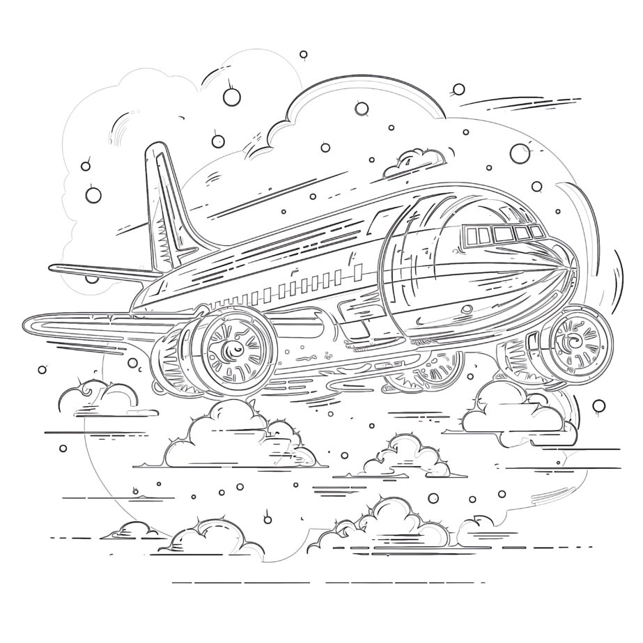 airplane coloring page free