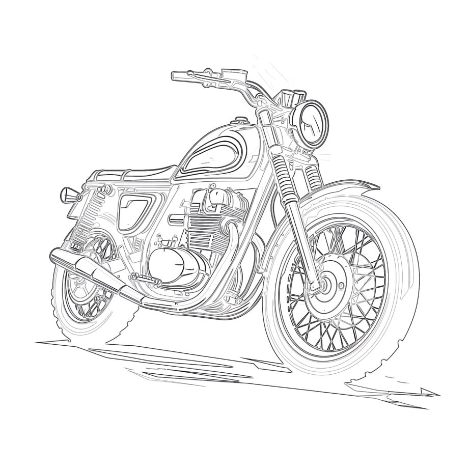 free coloring page motorcycles