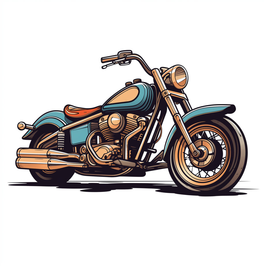 free motorbike colouring page 2