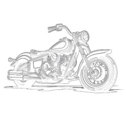 Free Motorbike - Printable Coloring page