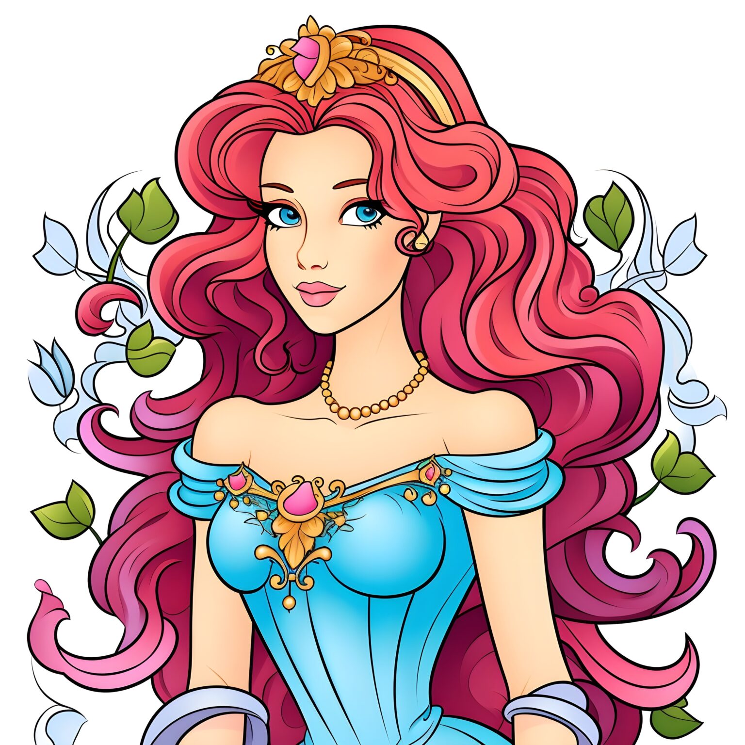 free-princess-coloring-page-coloring-pages-mimi-panda