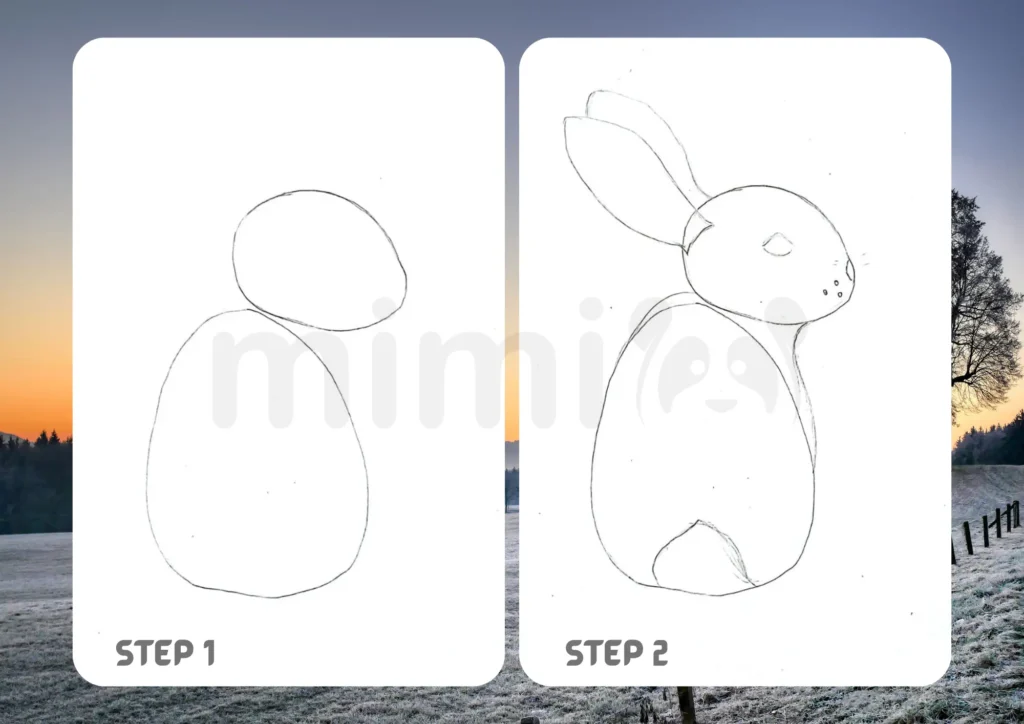 How to Draw a Bunny 2 Step 1 2