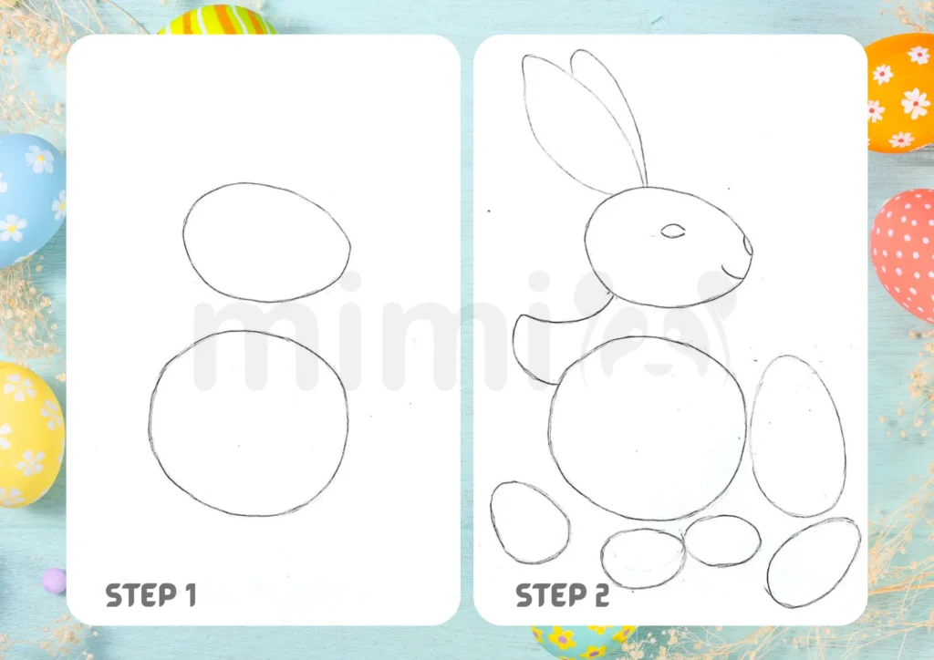How to Draw a Bunny Step 1 2