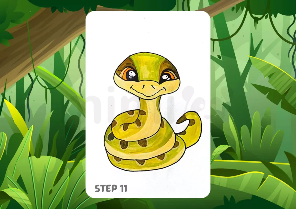 How To Draw a Rattlesnake Step 11