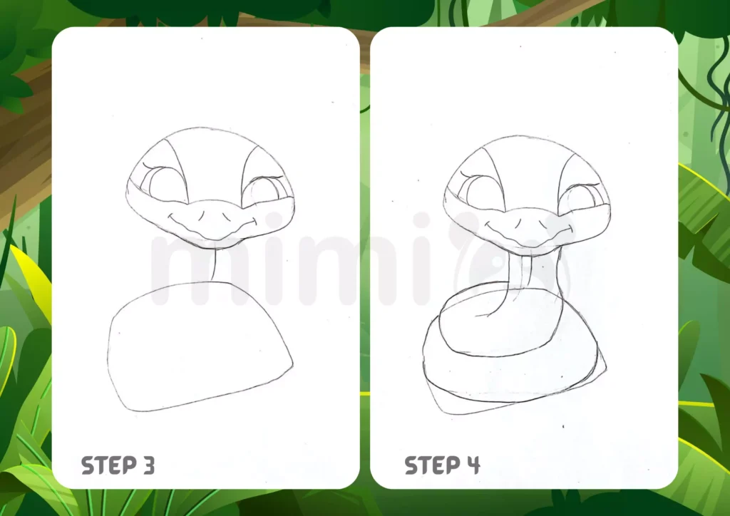 How To Draw a Rattlesnake Step 3 4
