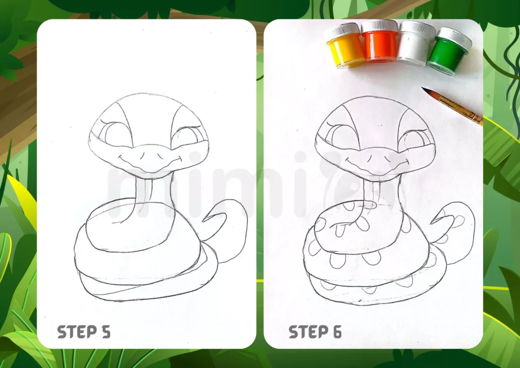 How To Draw a Rattlesnake Step 5 6