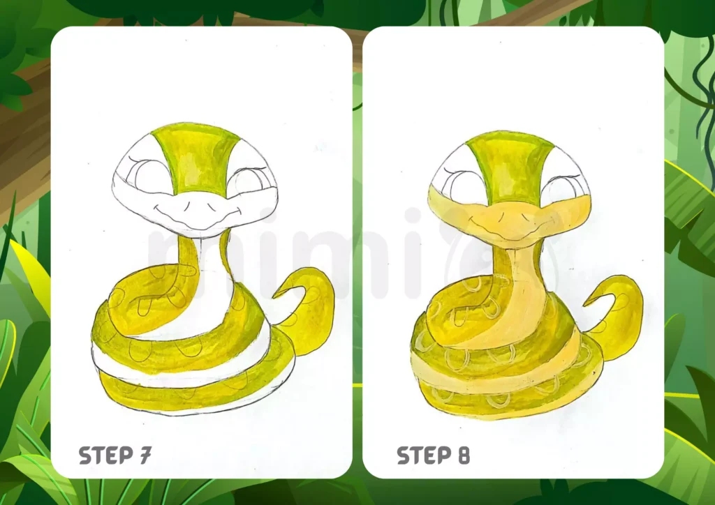 How To Draw a Rattlesnake Step 7 8