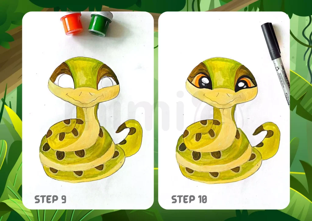How To Draw a Rattlesnake Step 9 10