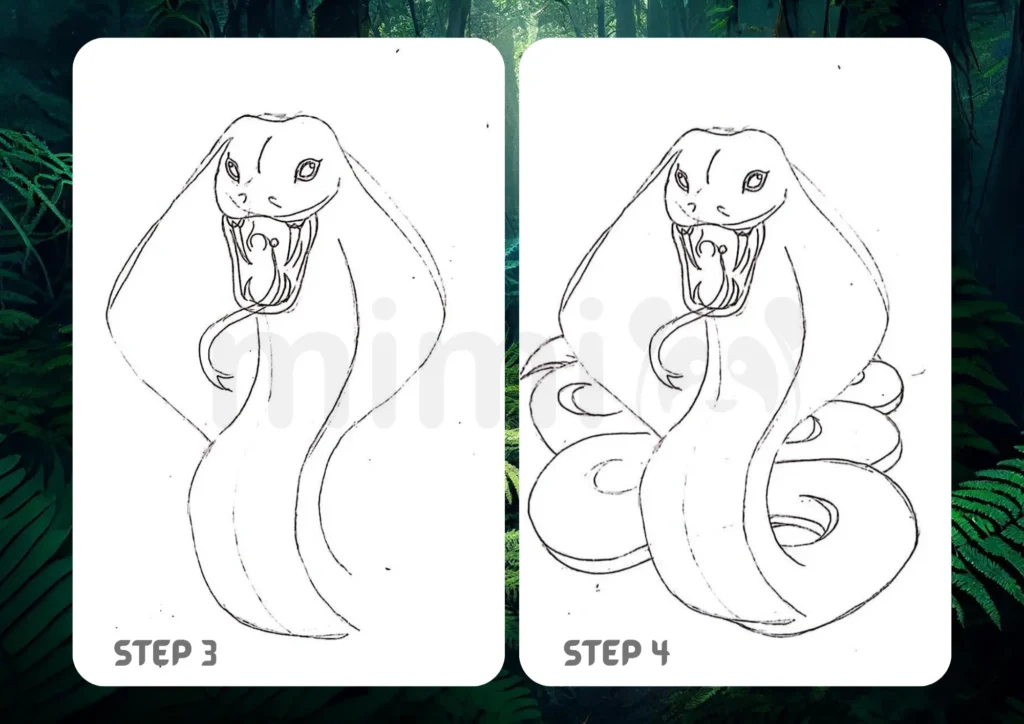 How To Draw a Snake Step 3 4