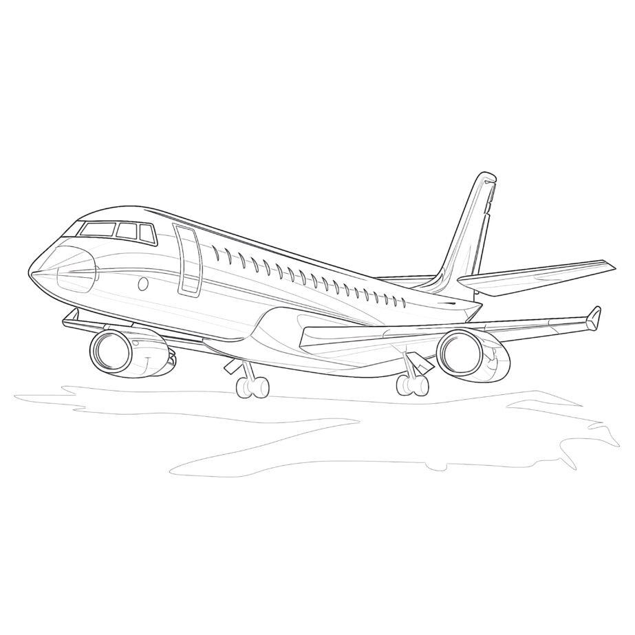 jet airplane coloring page