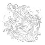 Koi Fish Coloring Page