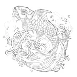 Koi Fish - Printable Coloring page