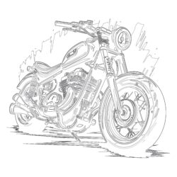 Motorbike - Printable Coloring page