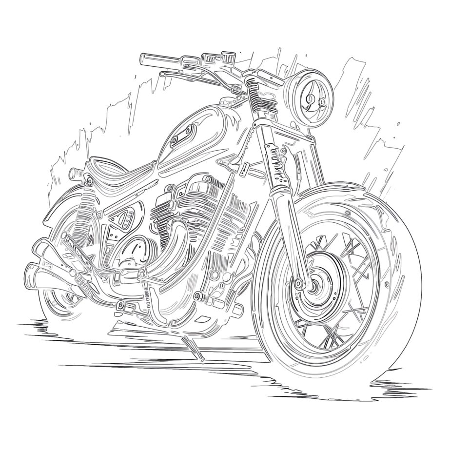 motorbike coloring page