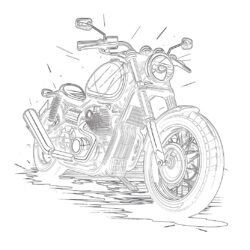 Free Coloring Page Motorcycles - Printable Coloring page