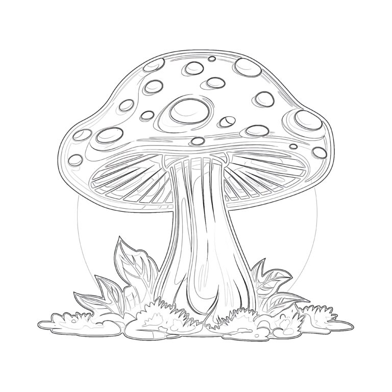 Mushroom Coloring Page | Coloring Page Mimi Panda