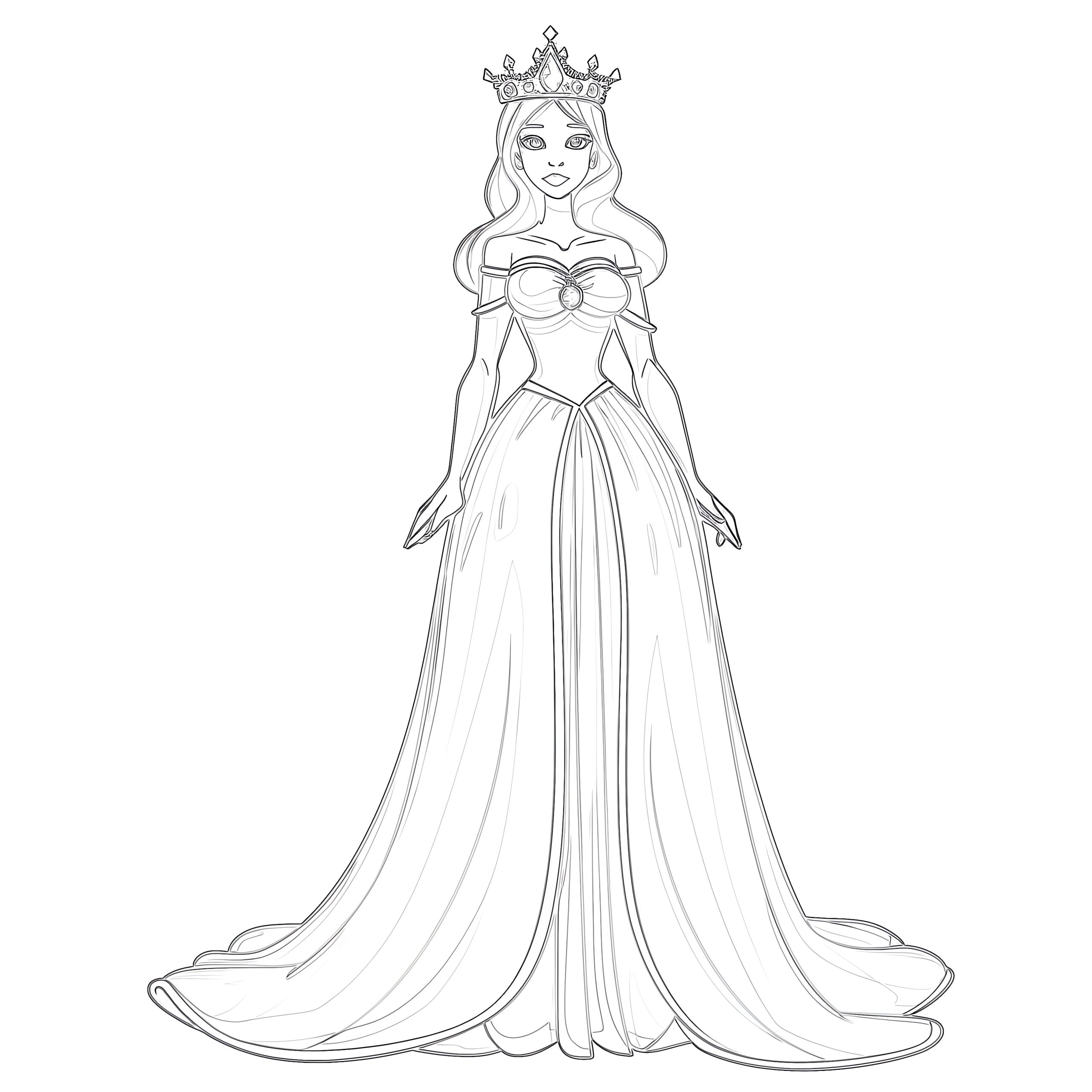 Queen Dress Coloring Page