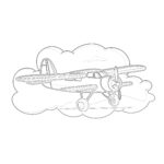 simple airplane coloring page