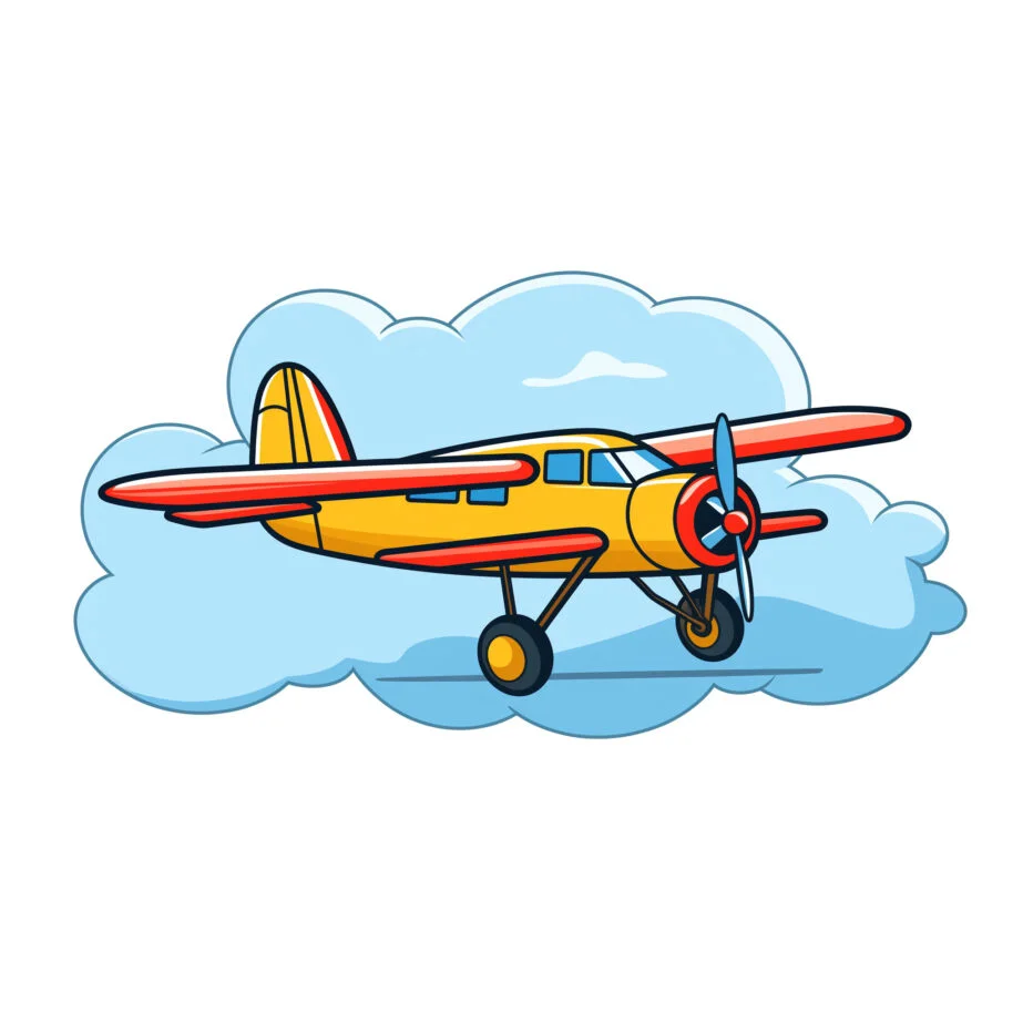 simple airplane coloring page 2
