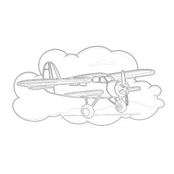 Jet Airplane - Printable Coloring page