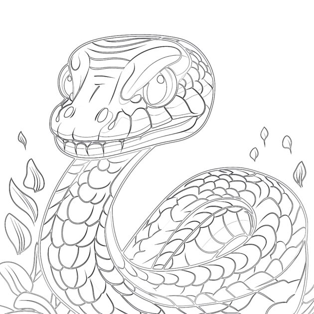 Online Coloring Snake Coloring - Snake Coloring Page 630x630