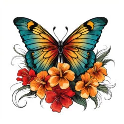 Ausmalbilder für Erwachsene mit Schmetterlingen - Ursprüngliches Bild