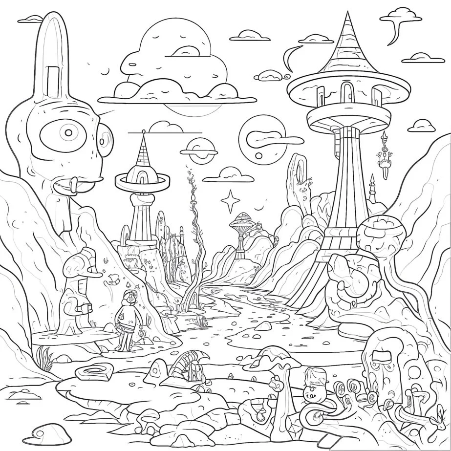 Adult Cartoon Coloring Pages