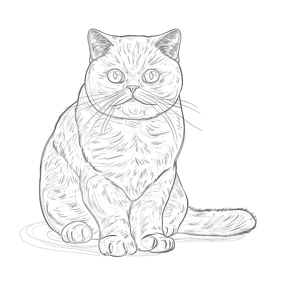 Adult Cat Coloring Page