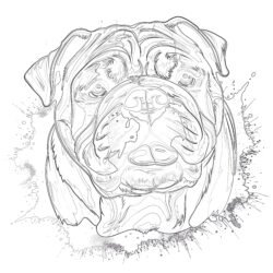Adult Coloring Dog - Printable Coloring page