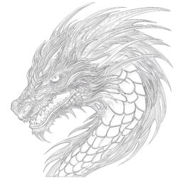 Adult Coloring Dragon - Printable Coloring page