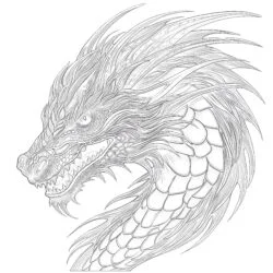 Adult Coloring Dragon - Printable Coloring page