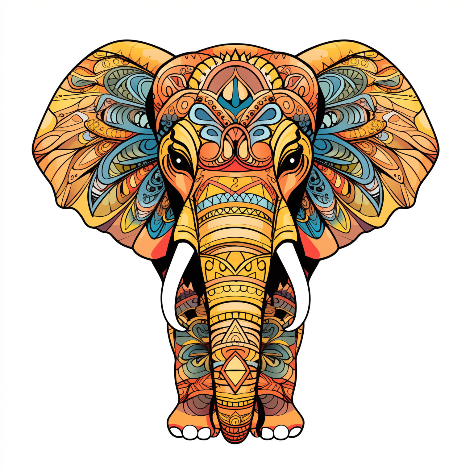 Adult Coloring Elephant Coloring Page | Coloring Pages Mimi Panda