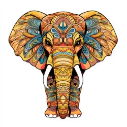 Coloriage Pour Adultes Éléphant - Image d'origine