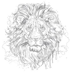 Adult Coloring Lion - Printable Coloring page